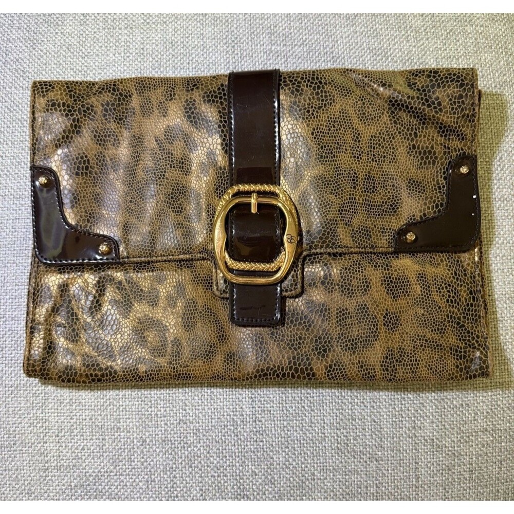 Designer Jessica Simpson Leopard Print Pacha Clutch Purse